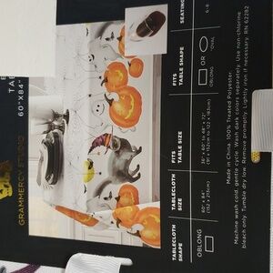 Grammercy Studio 60 x 84 Oblong Halloween Tablecloth with Ghosts, Pumpkins